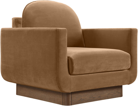 Harlow Saddle Velvet Performance Fabric Upholstered Accent Chair, 1 Piece