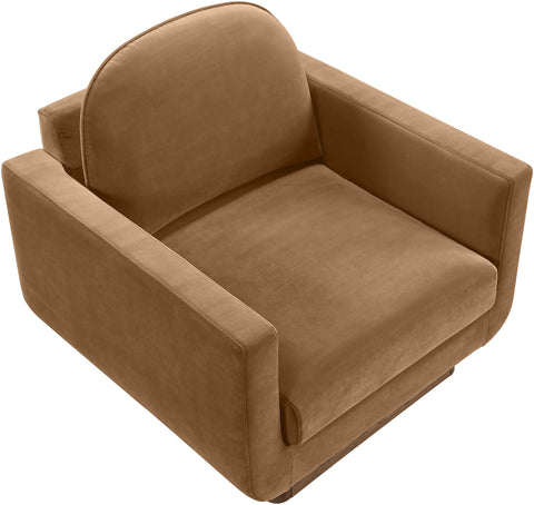 Harlow Saddle Velvet Performance Fabric Upholstered Accent Chair, 1 Piece
