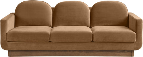 Harlow 89" Saddle Velvet Performance Fabric Upholstered Sofa, 1 Piece