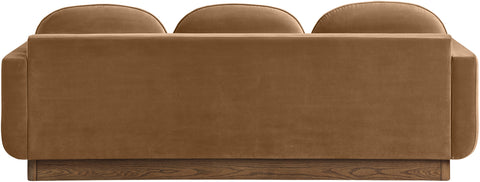 Harlow 89" Saddle Velvet Performance Fabric Upholstered Sofa, 1 Piece