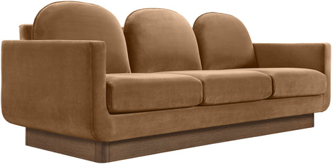 Harlow 89" Saddle Velvet Performance Fabric Upholstered Sofa, 1 Piece
