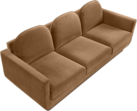 Harlow 89" Saddle Velvet Performance Fabric Upholstered Sofa, 1 Piece