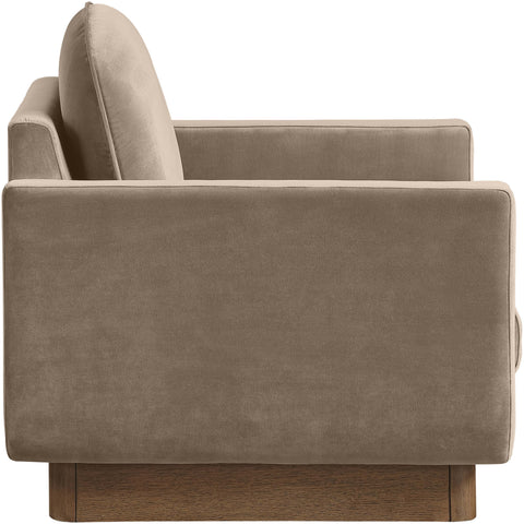 Harlow Taupe Velvet Performance Fabric Upholstered Accent Chair, 1 Piece