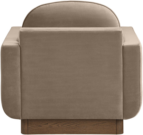 Harlow Taupe Velvet Performance Fabric Upholstered Accent Chair, 1 Piece
