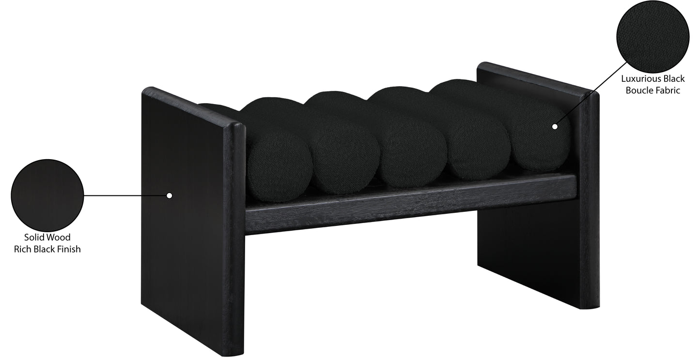 enzo black boucle fabric bench black