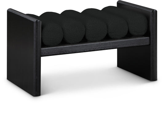 Adam Black Boucle Fabric Bench