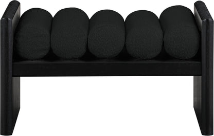 Adam Black Boucle Fabric Bench