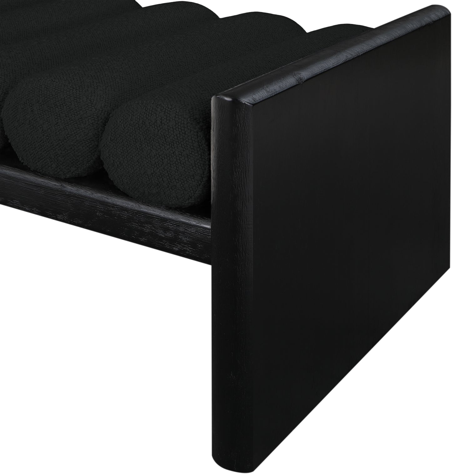 enzo black boucle fabric bench black