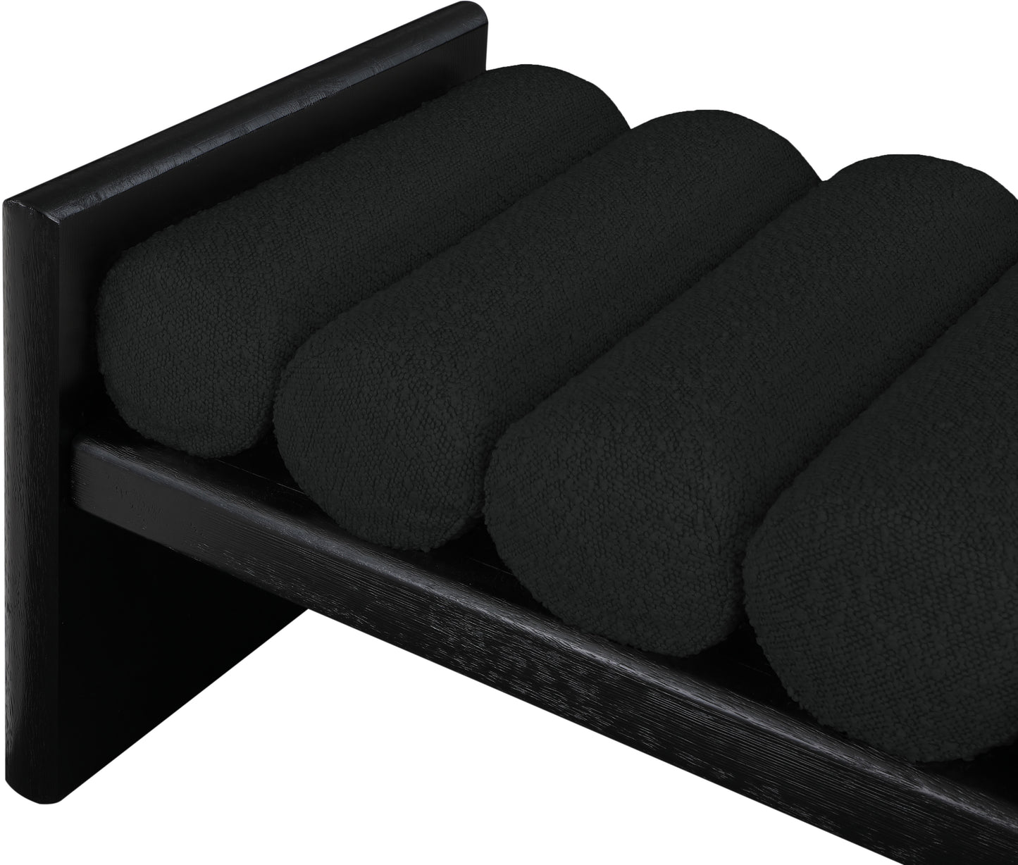 enzo black boucle fabric bench black