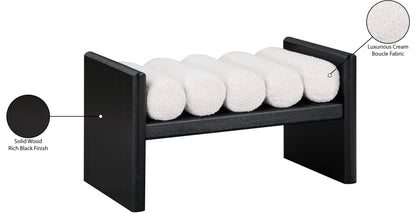 Adam Cream Boucle Fabric Bench