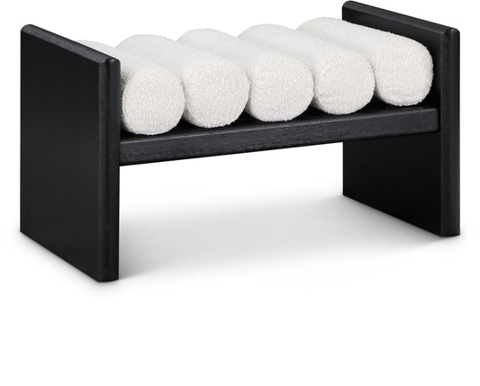 Adam Cream Boucle Fabric Bench