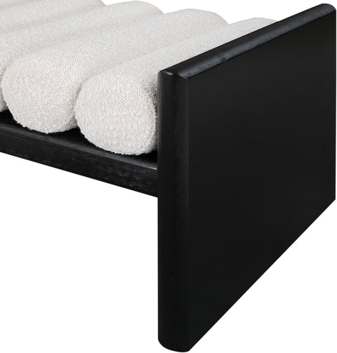 Enzo Cream Boucle Fabric Bench Cream