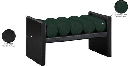 Enzo Green Boucle Fabric Bench Green