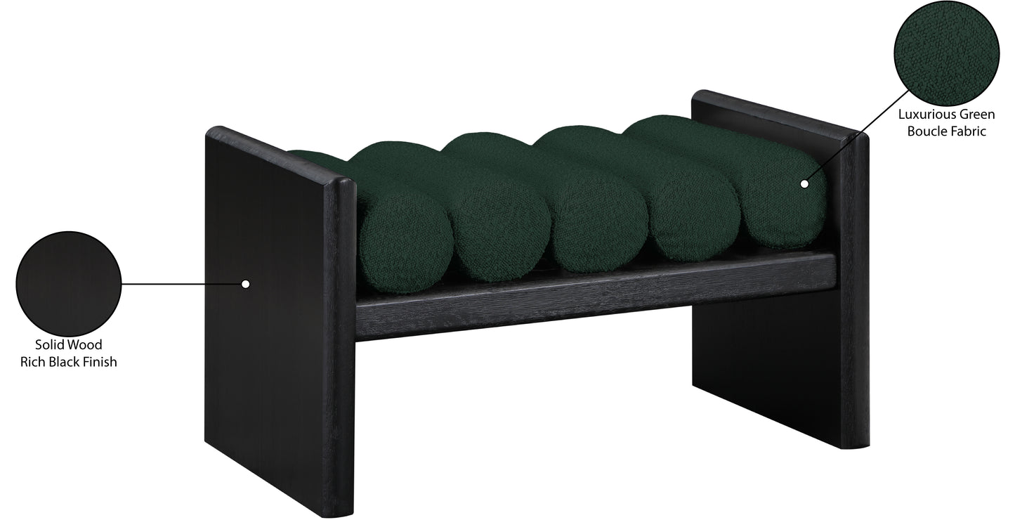 adam green boucle fabric bench