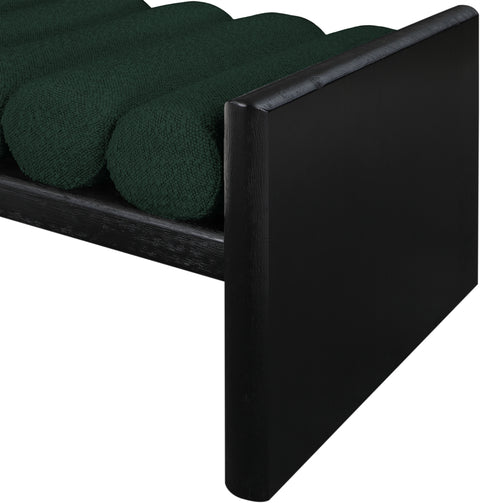 Enzo Green Boucle Fabric Bench Green