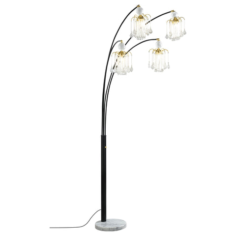 Kane 91-inch Hanging Crystal Arc Tree Floor Lamp BlackBlack