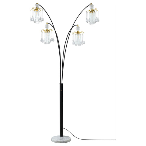 Kane 91-inch Hanging Crystal Arc Tree Floor Lamp BlackBlack