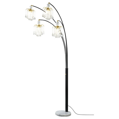 Kane 91-inch Hanging Crystal Arc Tree Floor Lamp BlackBlack