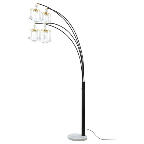 Kane 91-inch Hanging Crystal Arc Tree Floor Lamp BlackBlack