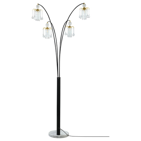 Kane 91-inch Hanging Crystal Arc Tree Floor Lamp BlackBlack