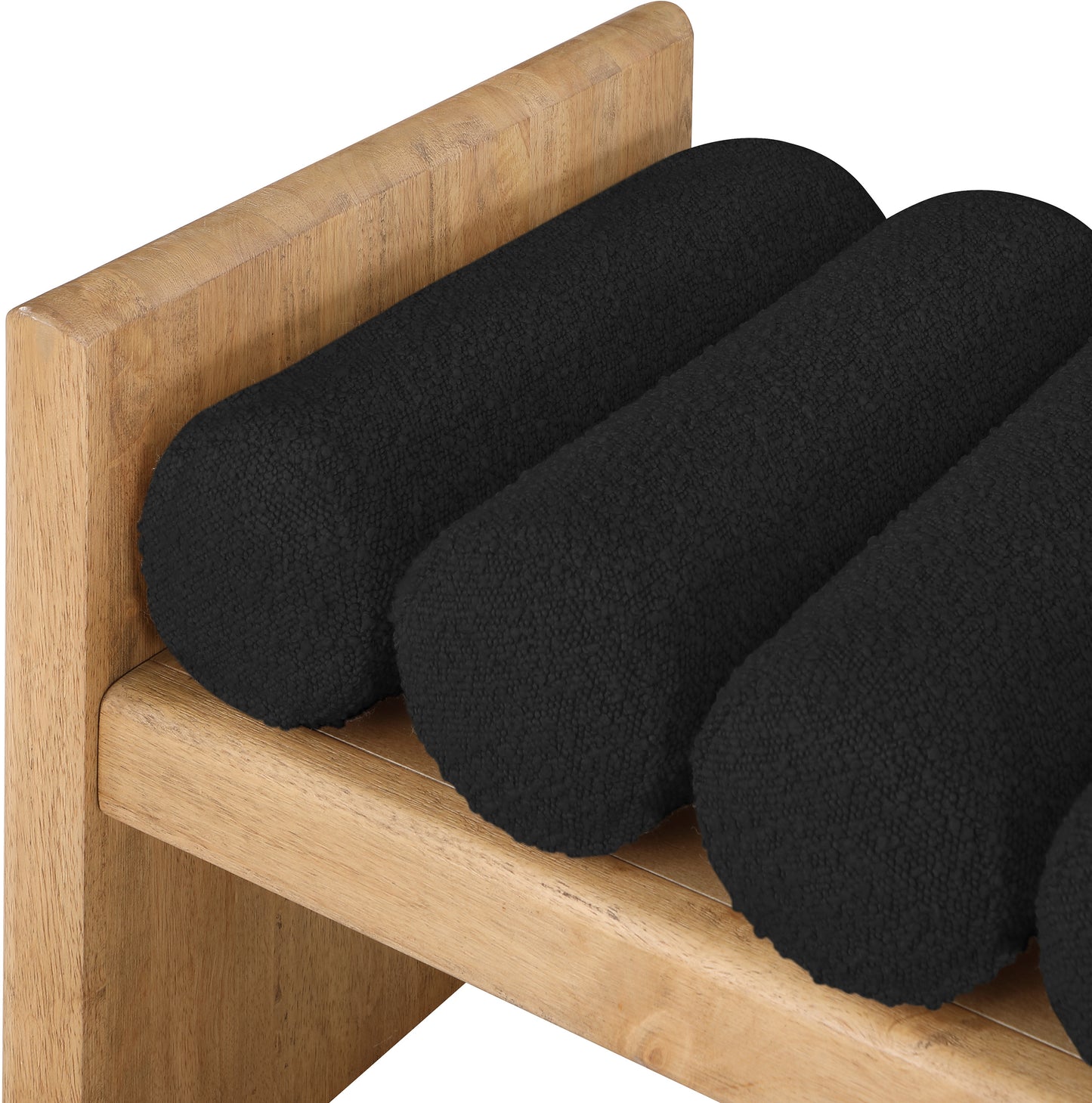 enzo black boucle fabric bench black