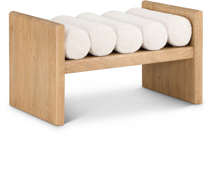 Adam Cream Boucle Fabric Bench