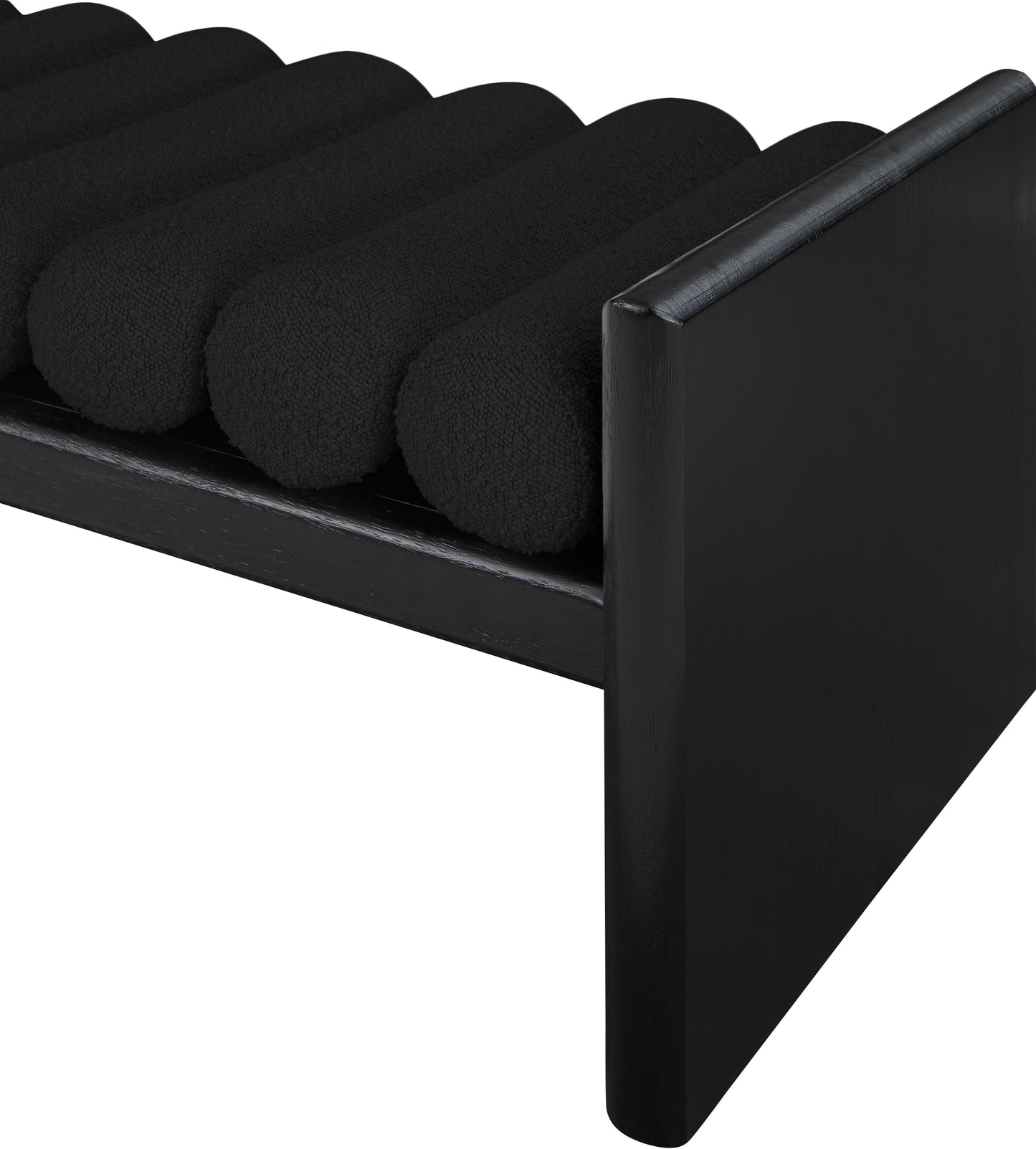 enzo black boucle fabric bench black