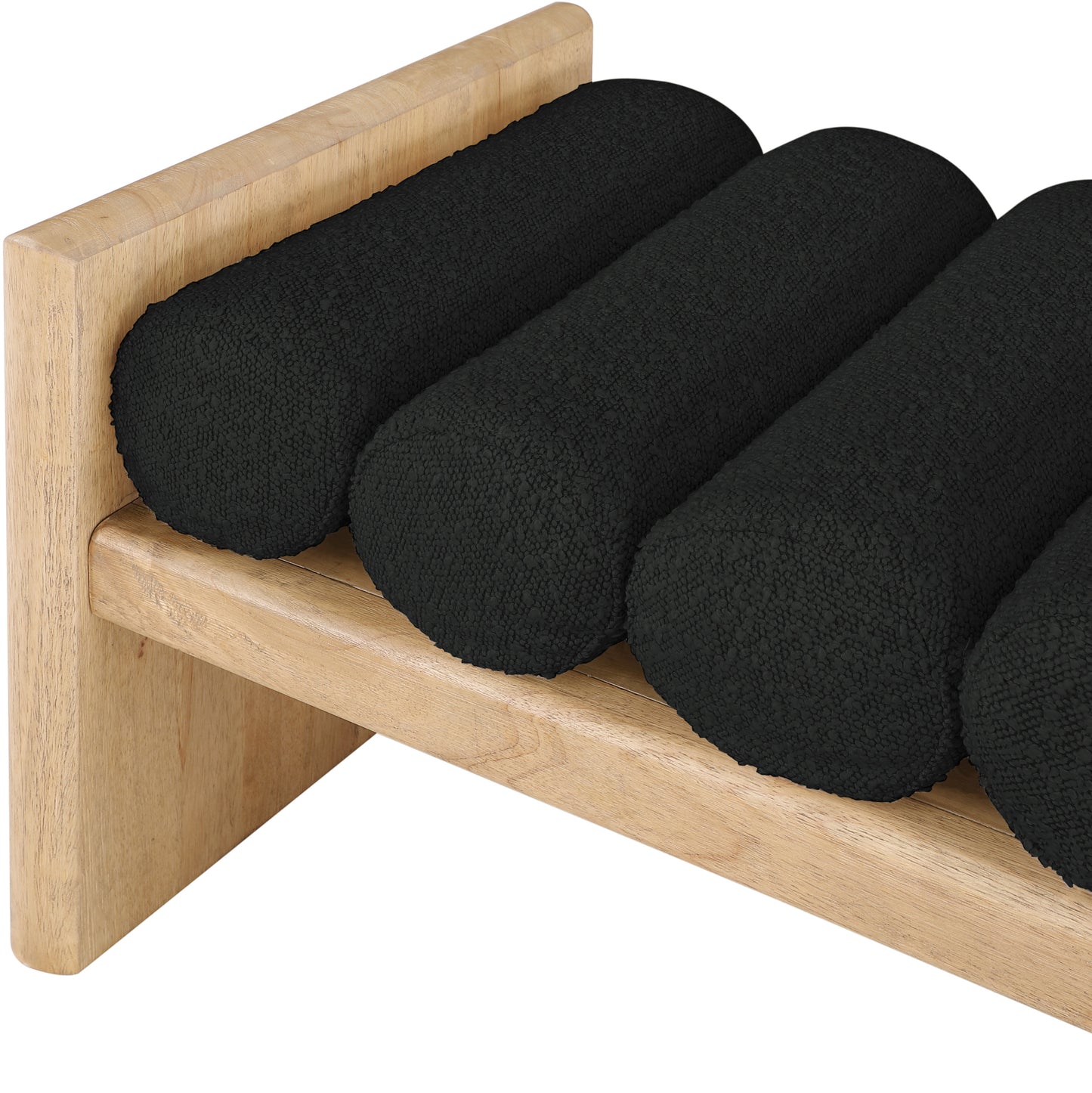 enzo black boucle fabric bench black