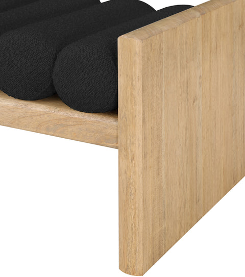 Enzo Black Boucle Fabric Bench Black