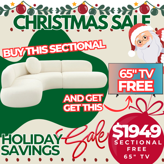 Snowdrift Modern Curved Sectional Holiday Edition