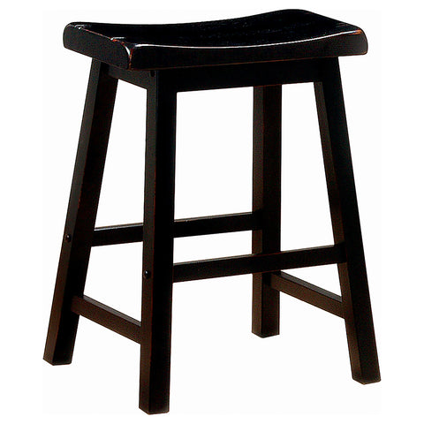 Shirley Wood Backless Counter Stool Black (Set of 2)Black