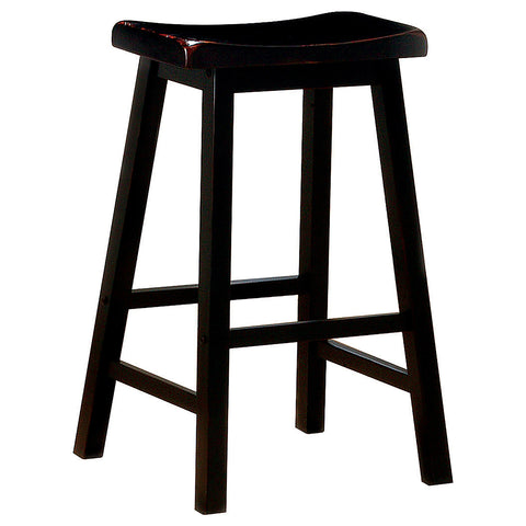 Shirley Wood Backless Bar Stool Black (Set of 2)Black