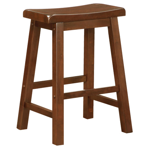 Shirley Wood Backless Counter Stool Chestnut (Set of 2)Chestnut