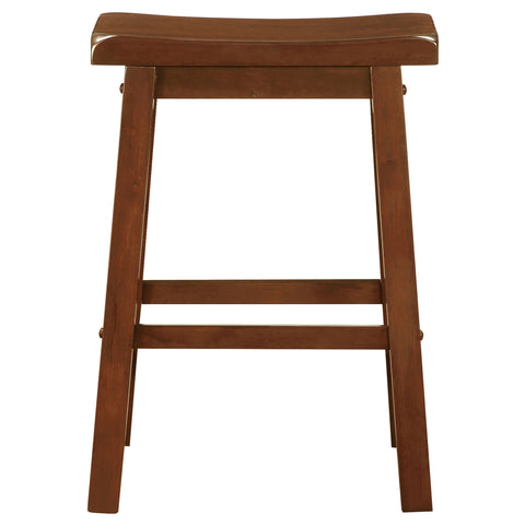 Shirley Wood Backless Counter Stool Chestnut (Set of 2)Chestnut