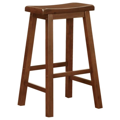 Shirley Wood Backless Bar Stool Chestnut (Set of 2)Chestnut