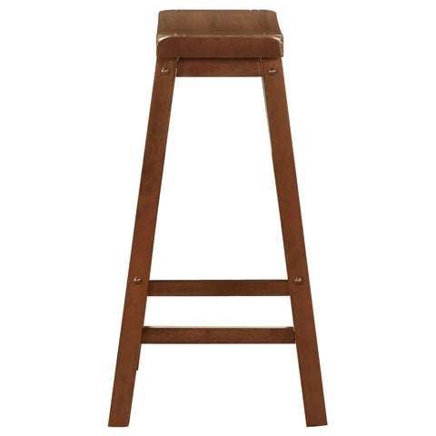 Shirley Wood Backless Bar Stool Chestnut (Set of 2)Chestnut