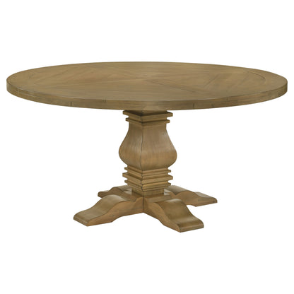 Maisel 7-piece Round Dining Table Set Rustic Honey