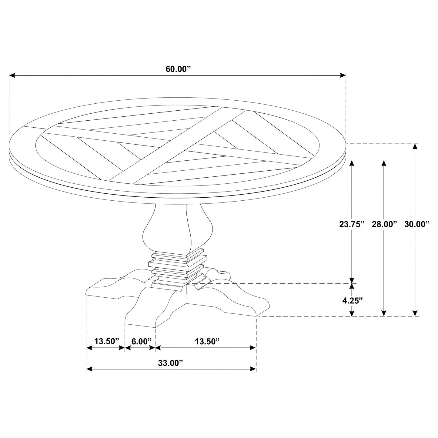 maisel 7-piece round dining table set rustic honey