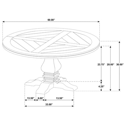 Maisel 7-piece Round Dining Table Set Rustic Honey