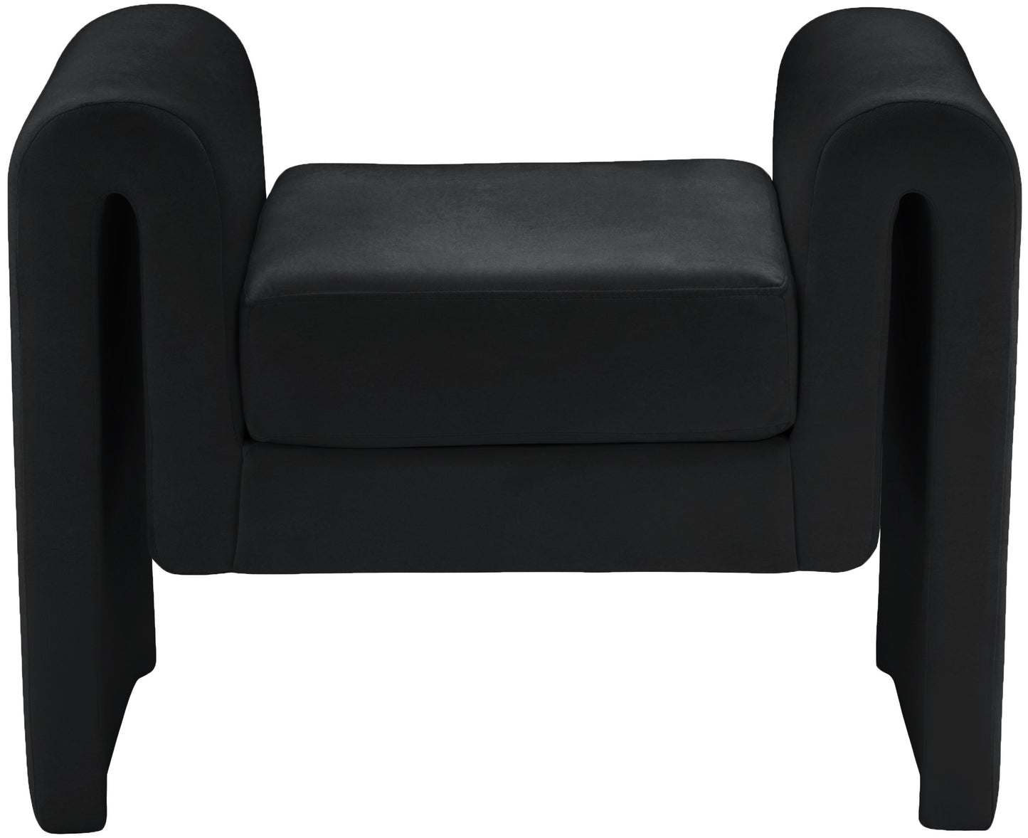 vaughn black velvet bench