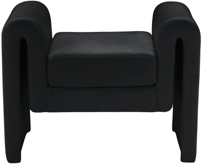 Vaughn Black Velvet Bench