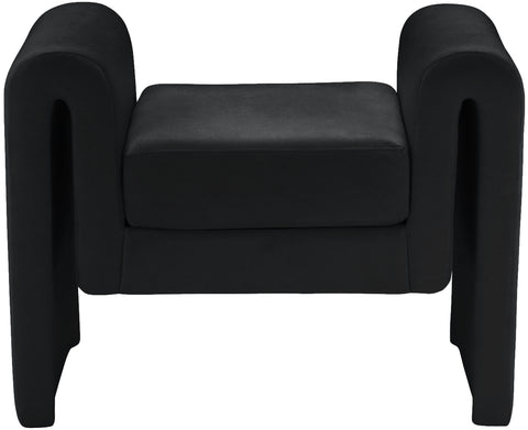 Vaughn Black Velvet Bench