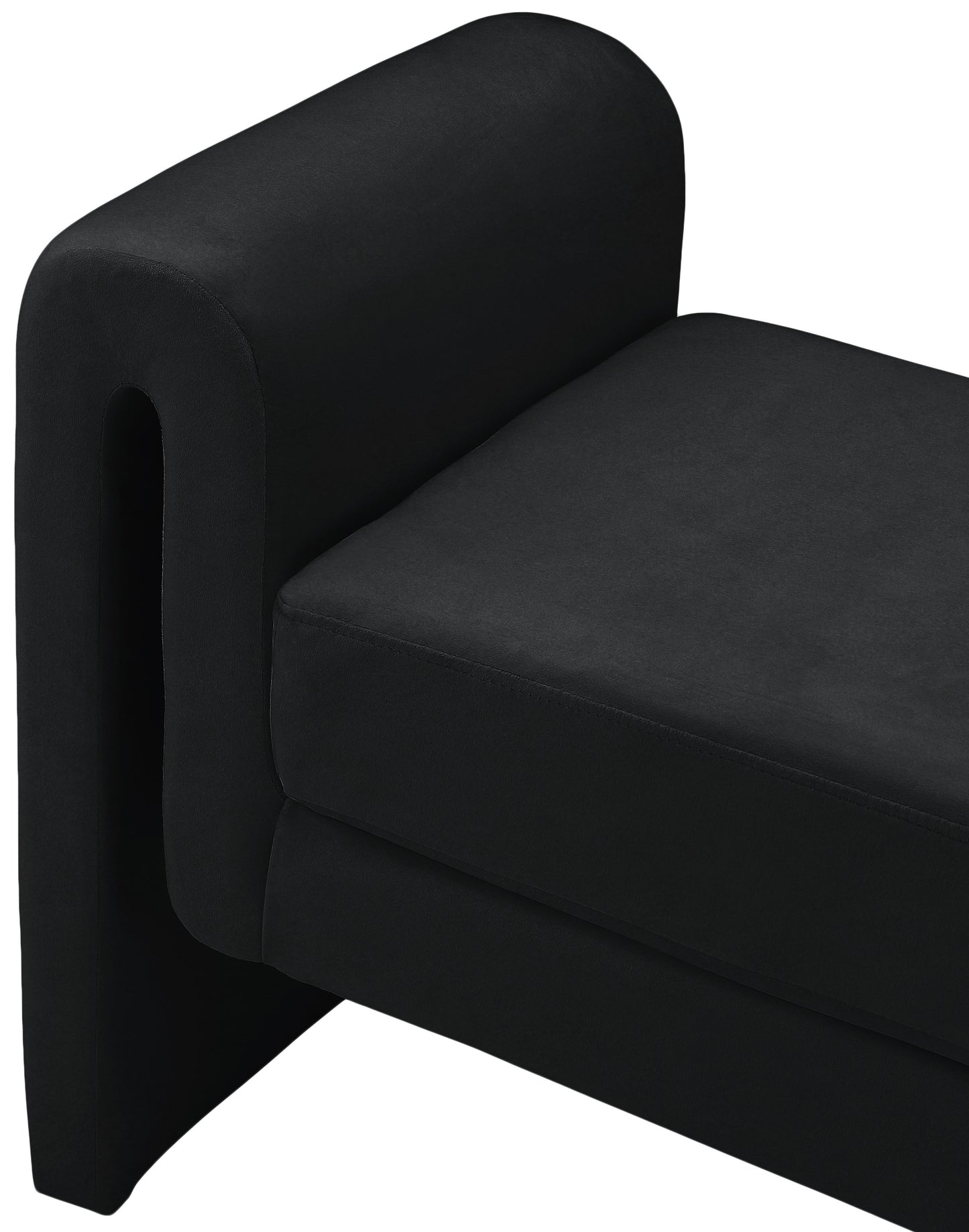 vaughn black velvet bench