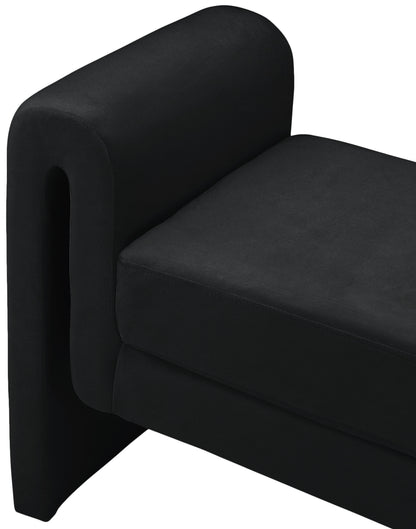 Vaughn Black Velvet Bench