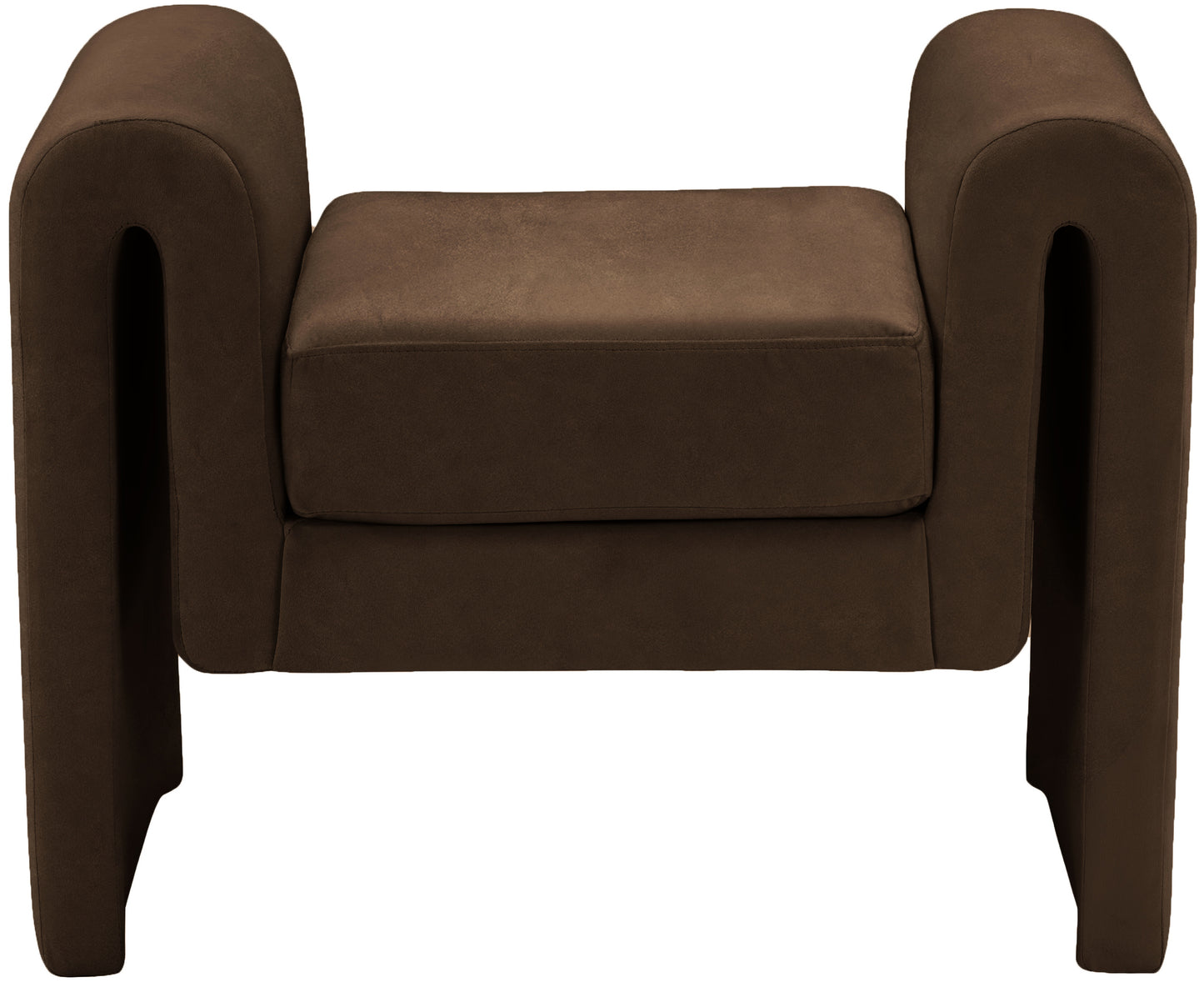 vaughn brown velvet bench