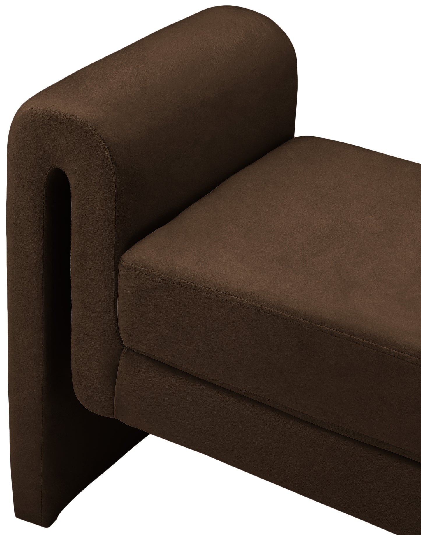 encore brown velvet bench brown