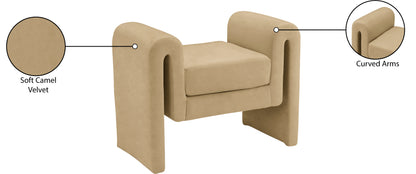 Encore Camel Velvet Bench Camel