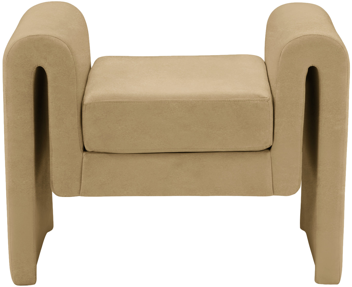 vaughn camel velvet bench