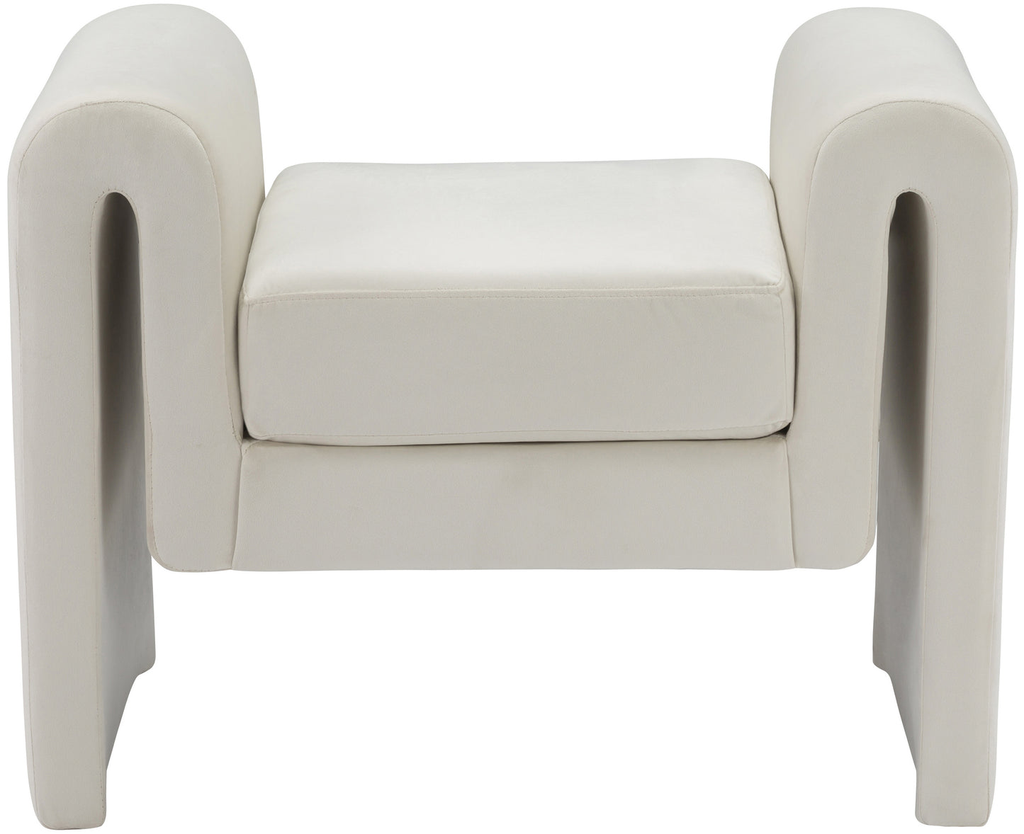 vaughn cream velvet bench