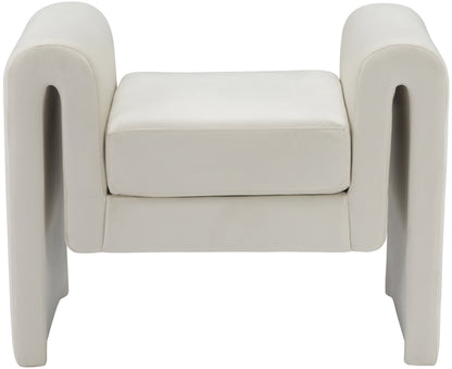 Vaughn Cream Velvet Bench